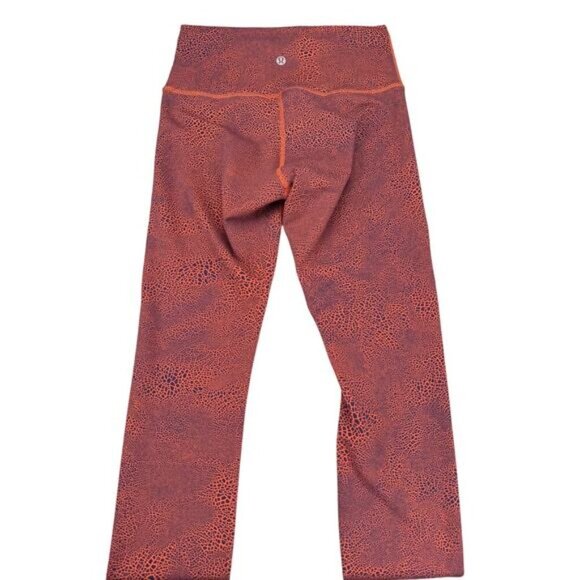LULULEMON Wunder Train High-Rise Tight 25" Size 6 Crackle Glaze Vintage Orange - Picture 7 of 9